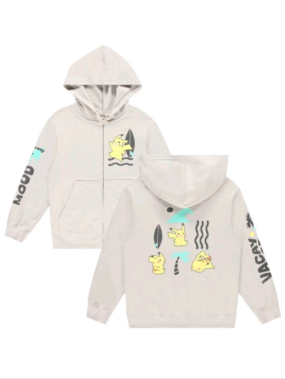 NWT Pokemon Pikachu Vaca Mood Lightweight Zip-Up Sweatshirt